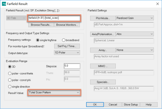 cst软件如何仿真total scan方向图的