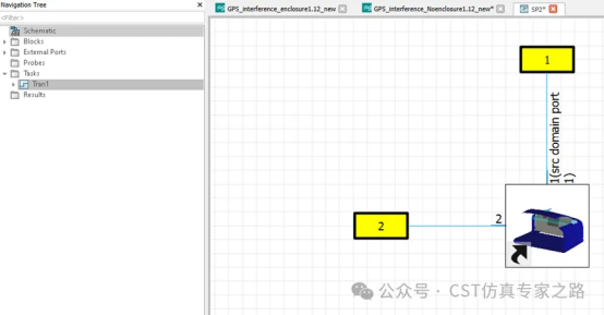 cst仿真实例：interference task车载gps天线射频干扰desense仿真