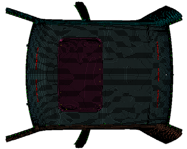 基于abaqus某车带天窗顶盖刚度分析