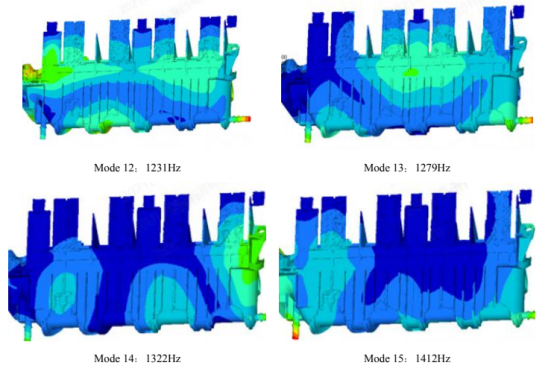进气歧管优化方案 1300hz 附近模态振型