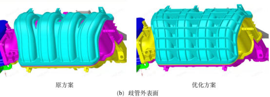 进气歧管优化方案 1300hz 附近模态振型