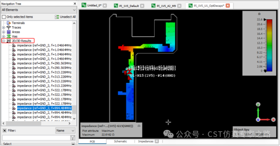 查看空间阻抗分布图