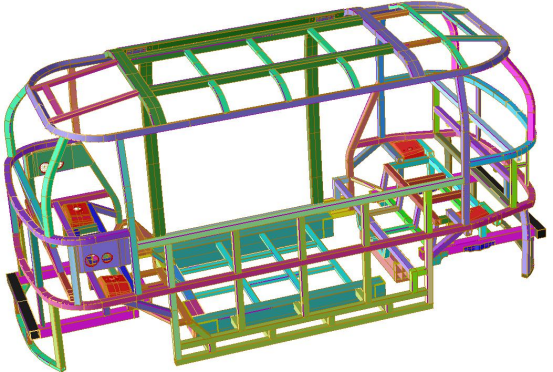 图 3 车身骨架参数化有限元模型示意图