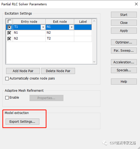 cst如何使用partial rlc提取宽带spice