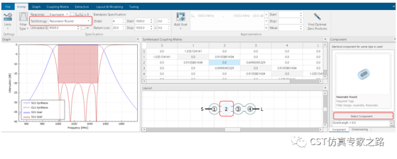 在fd3d中综合出耦合矩阵后如何得到滤波器的3d模型_cst教程