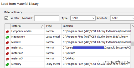 cst软件如何添加和管理自定义的材料