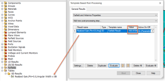 cst软件如何计算天线“x”db的波束宽度？