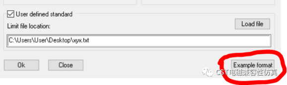 如何在cst仿真中导入emc测试标准限值