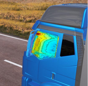 左侧侧窗玻璃压力脉动云图