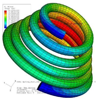 应用abaqus/explicit模拟弹簧压缩过程